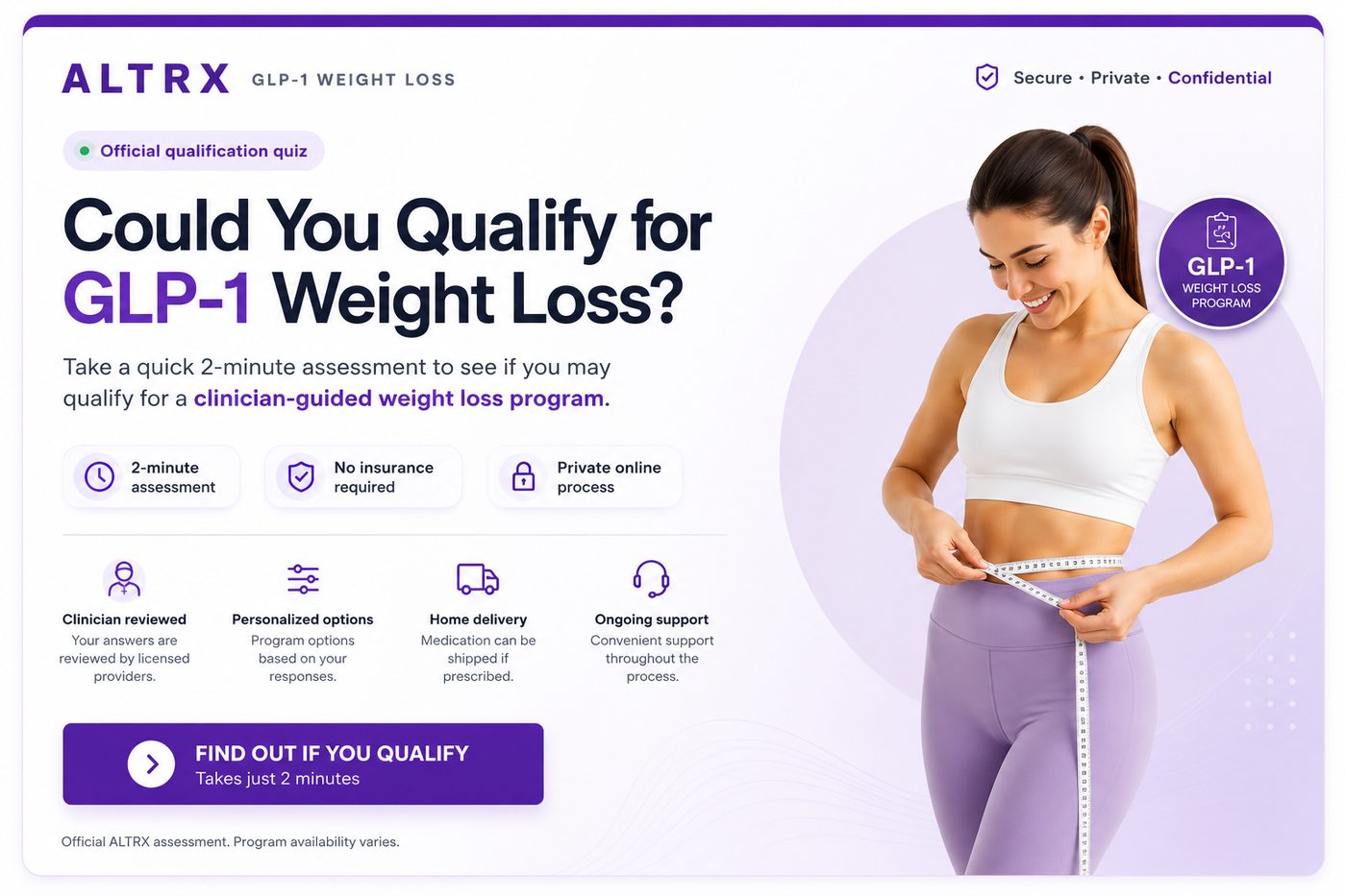 ALTRX GLP-1 weight loss qualification quiz